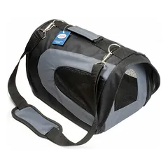 Bicolor pet carrier with leash and pocket M 35x22x23, mixed colors