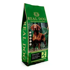 Real Dog All Breeds Puppy su ėriena, kiauliena ir buivoliena bei rudaisiais ryžiais, sausas maistas šuniukams 12 kg