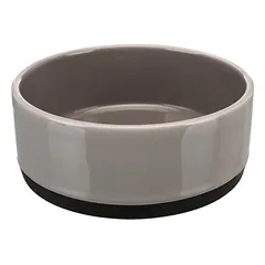 TRIXIE keramikinis dubenėlis su guma, 0.75 l, 16 cm, pilkas