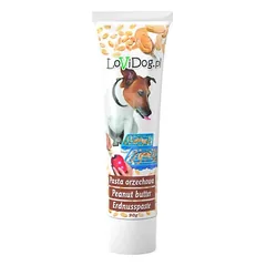 Lovi Dog Snack Premium Peanut Butter - natūralus žemės riešutų sviestas šunims 90g 
