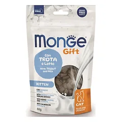 MONGE Gift Filled and Crunchy Kitten Upėtakis su pienu 60 g