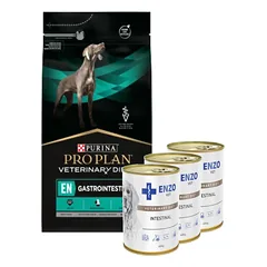 PURINA Veterinary PVD EN Gastrointestinal  (šunims) 5kg + ENZO VET Žarnyno dieta šunims su ėriena 3x400g