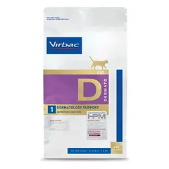 Virbac D1 HPM Dermato Veterinarinis sausas maistas katėms skirtas palaikyti odos funkciją esant dermatozei 3 kg
