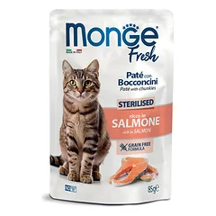 M01077 Monge Fresh – Pouches Cat Sterilised Salmon 85g (pak28) photo