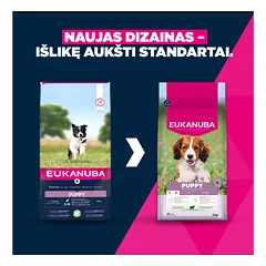 Eukanuba Life Care Small/Medium Puppy sausas maistas mažų/vidutinių veislių šunims su ėriena 12 kg — 2 nuotrauka