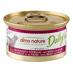 Almo Nature Daily Cat mousse su jautiena ir veršiena, drėgnas maistas katėms 85 g — 2 nuotrauka