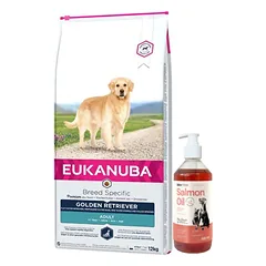 EUKANUBA Adult Golden Retriever 12kg + LAB V Lašišų aliejus šunims ir katėms 500ml