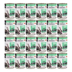 WIEJSKA ZAGRODA monoproteinas triušiena drėgnas maisto produktas šunims 24x400 g