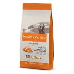 Nature's Variety Original Med/Max Adult Salmon begrūdis, sausas maistas šunims, 12 kg
