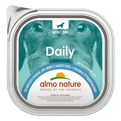 Almo Nature Daily Dog Menkė su žaliomis pupelėmis drėgnas maistas suaugusiems šunims, 300 g
