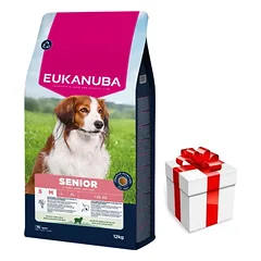 EUKANUBA Mature&Senior Mažų ir vidutinių veislių ėriena su ryžiais 12kg + Staigmena ŠUNIUI
