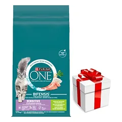 Purina One Sesitive kalakutienos ir ryžių suaugusių kačių ėdalas 9,75 kg + Staigmena katei