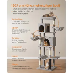 Kačių draskyklė su dviem guoliais ir dviem platformomis 190,7 cm — 3 nuotrauka