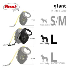 FLEXI pavadėlis šuniui Giant L Black Edition, juostinis 8m, juodas — 5 nuotrauka
