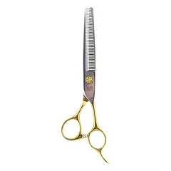 Tauro Pro Line Žirklės filiravimui Janitos Plungės linija, dešiniarankiams, 16 cm, 40 dantukų, 440c nerūdijančio plieno, auksinės rankenėlės — 3 nuotrauka