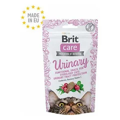 Brit Care Cat Snack Urinary pusiau drėgnas papildomas maistas sterilizuotoms katėms su spanguolėmis ir rozmarinu, 50 g