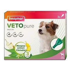 Lašai nuo blusų, erkių šunims - Beaphar VETOPURE SPOT ON S-M DOG, 3 vnt.