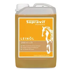Supravit Leinöl Ergänzung Pferd & Hund - Frisches Leinsamenöl kaltgepresst