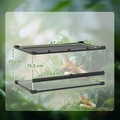 Roplių terariumas, 34 l, Juoda, 50 × 25 × 30 cm — 3 nuotrauka
