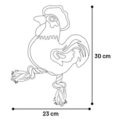 Flamingo Rooster - šuns žaislas, gaidys su virve ir cypliuku, Beżowy / 30cm — 2 nuotrauka