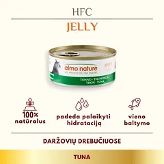 Almo Nature HFC Jelly Tuna 70g tunas drebučiuose konservai katėms, 24 x 70 g — 2 nuotrauka