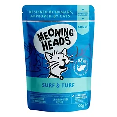 MEOWING HEADS Supurr Surf/Turf konservai katėms (žuvis/vištiena/jautiena) 100g 10vnt