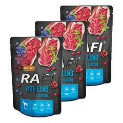 Rafi su ėriena šunims - paketėlis 3x300g (juoda pakuotė)