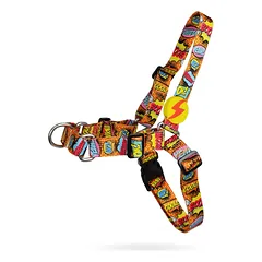 Dashi Boom Front Harness - norvegiško stiliaus petnešos šunims, neleidžiančios traukti, su komiksų raštu