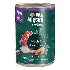 PAN MIŠKO su žolelėmis Paštetas su krevetėmis šunims 400 g