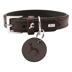 HUNTER antkaklis šunims Larvik, M-L, spalva: tamsiai ruda/juoda, kaklas: 42–52 cm, plotis: 3,5 cm — 4 nuotrauka