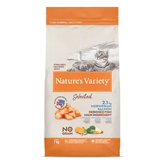 Natures Variety sterilizuotoms katėms begrūdis maistas su lašiša