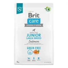 Brit Care Grain Free Junior Large Breed Salmon sausas pašaras šunims, 3 kg