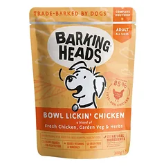 BARKING HEADS Bowl Lickin’ Chicken konservai šunims su vištiena 300g 10vnt