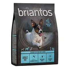 Briantos Adult Mini su lašiša ir bulvėmis – begrūdė receptūra, sausas maistas šunims, < 1,4 kg — 2 nuotrauka