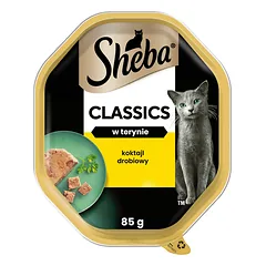  SHEBA Classics 85 g - drėgnas visavertis ėdalas suaugusioms katėms, paukštienos kokteilis, su terinu