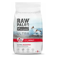 VetExpert Raw Paleo Ultra Mini Adult su jautiena, sausas maistas šunims 2 kg