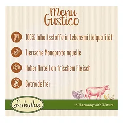 Lukullus Menu Gustico drėgnas maistas šunims, ekonominė pakuotė 24 x 400 g — 2 nuotrauka