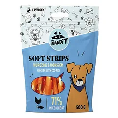 Mr.Bandit Soft Strips su vištiena ir menke, skanėstai šunims 500 g