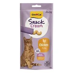 GimCat Snack Cream Chicken kremas-skanėstas katėms su vištiena, 6×15 g