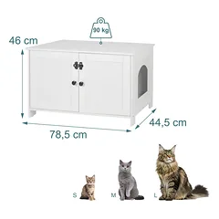 Uždara katės tualeto spintelė Relaxdays 10052204_49, 2 durys, 78,5 × 46 × 44,5 cm — 4 nuotrauka