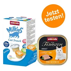 animonda Kombi-Paket: 12 x 100 g Vom Feinsten + 20 x 15 g Milkies Selection