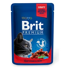 Brit Premium konservai katėms Beef Stew & Peas  24vnt. x 100g.