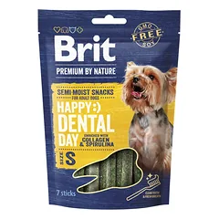 BRIT Premium by Nature Dog Dental Snack S 7 vnt. dantų valymo lazdelės su kolagenu ir spirulina, skirtos mažoms šunims