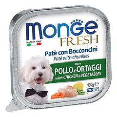 Monge Fresh Adult Chunkies Chicken & Vegetables paštetas šunims