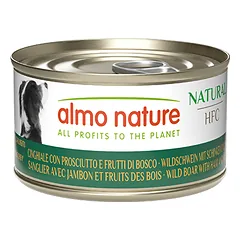 Almo Nature HFC NATURAL Šernienos Su Kumpių Ir Miško Uogomis drėgnas maistas suaugusiems šunims, 95 g