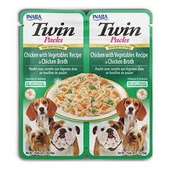 CIAO Twin Packs vištiena su daržovėmis sultinyje skanėstas šunims, 2x40 g