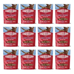CARNILOVE Dog Jerky Lamb with Salmon 12x100g skanėstai su aviena ir lašiša suaugusiems šunims