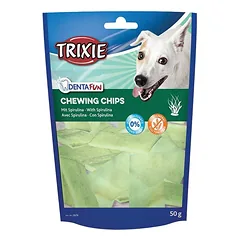 Trixie Denta Fun Chewing Chips With Spirulina Algae kramtomi traškučiai suaugusiems šunims, 50 g — 1 nuotrauka