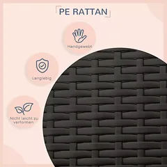 Rotango lauko šunų gultas su stogeliu ir nuimama pagalvėle, paaukštintas, mažiems ir vidutinio dydžio šunims, 69 x 98 x 70 cm, kavos rudos spalvos — 5 nuotrauka