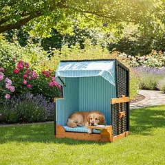 Šunų guolis Relaxdays 10053176_470, Su pasukamu dubeniu, 75 × 95 × 65 cm — 2 nuotrauka